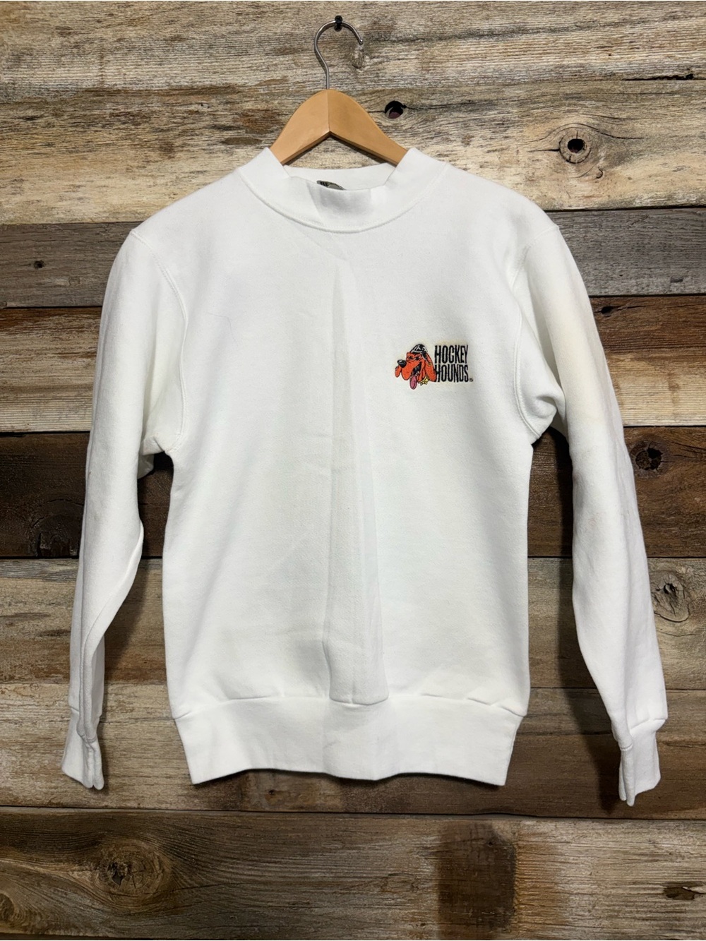Vintage 90s Hockey Hounds  Crewneck Pullover Sweatshirt Unisex Adults SM